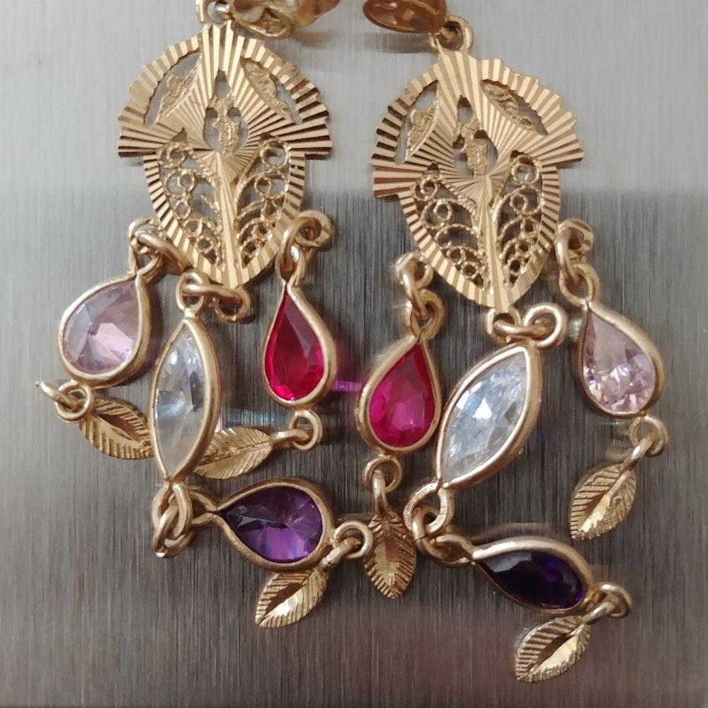 Vintage 14k gold drop earrings